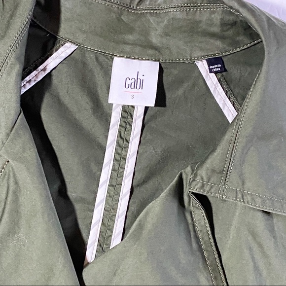 Cabi Expedition Green Military Jacket Ruched Sleeves Women's Size Sm Style 5478 - Picture 4 of 12